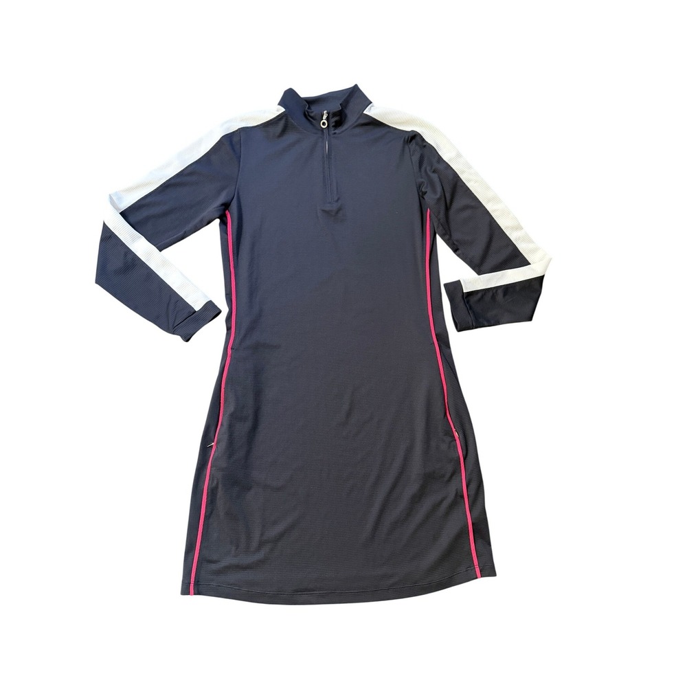 Daily Sports Womens Navy Blue Long Sleeve Quarter Zip Golf Dress Side Pockets S - Picture 5 of 9